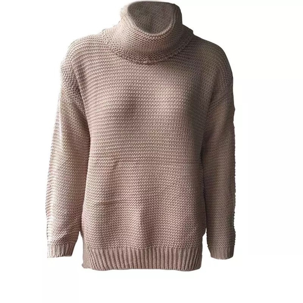 Mauve Pink Knit Turtleneck Sweater - Picture 4 of 8